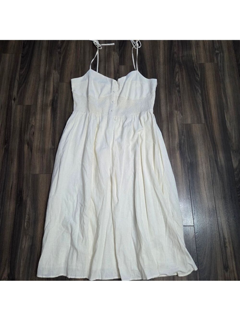 Gap Linen White Cami Midi Dress Size XXL